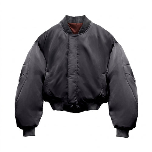 Cropped Bomber Charcoal Front