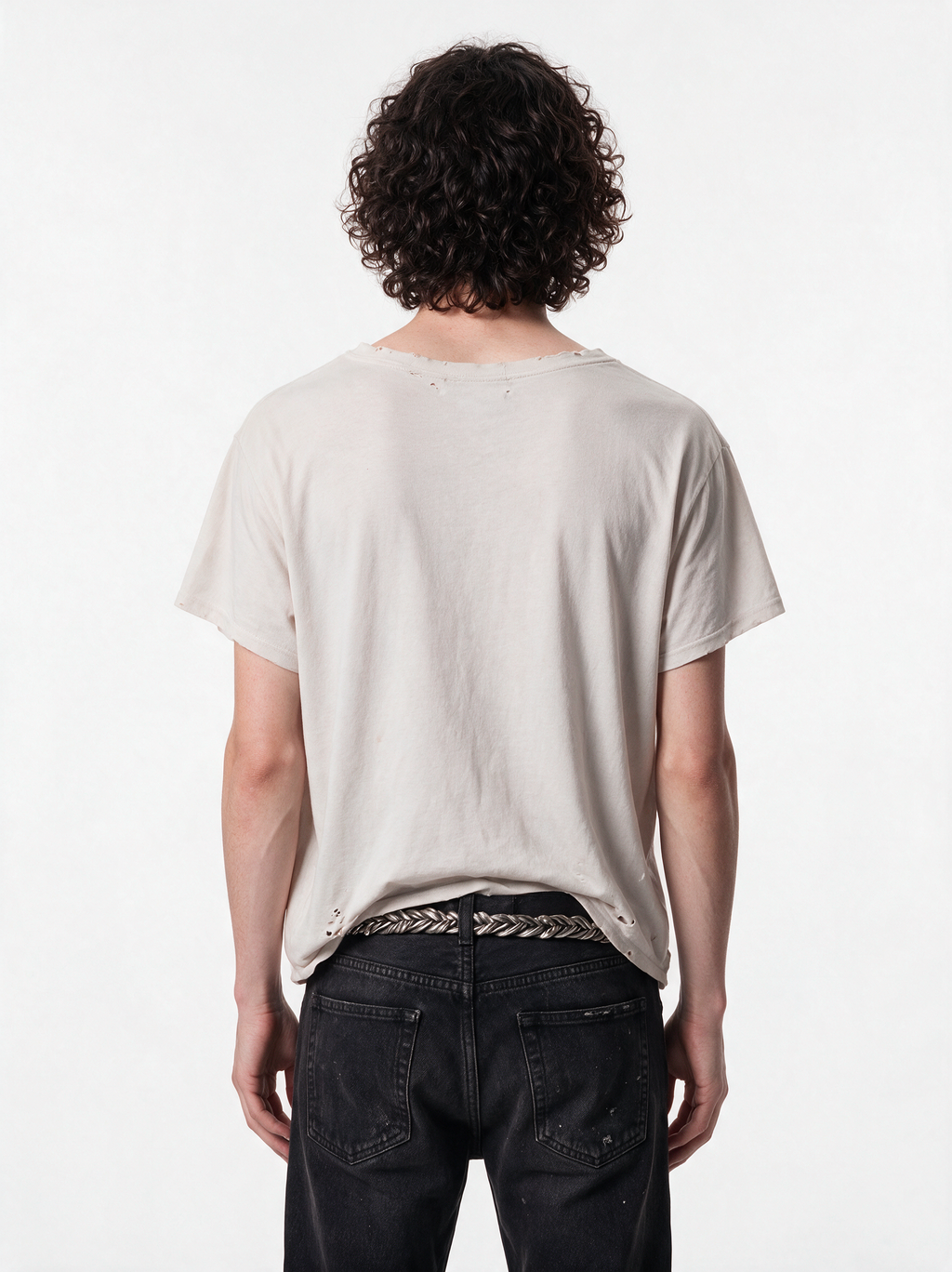 Distressed Logo Tee model back