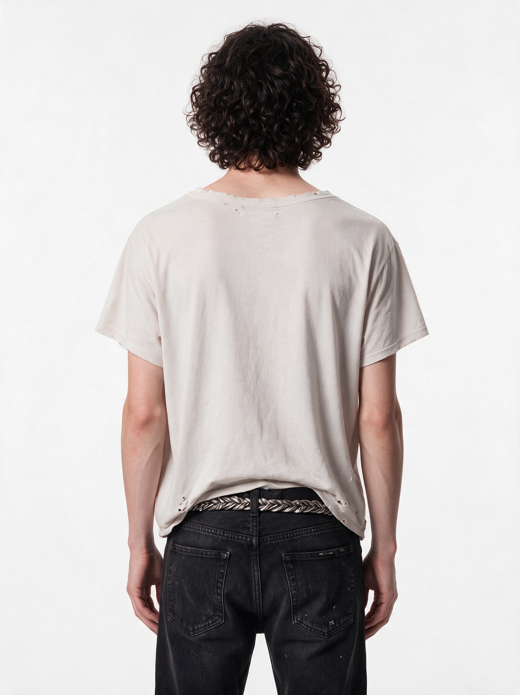 Distressed Logo Tee model back