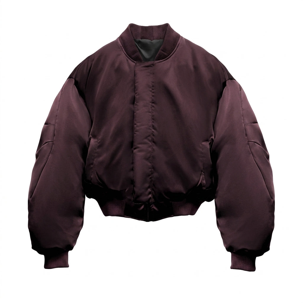 Cropped Bomber Wine Front